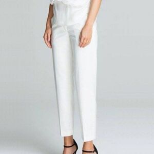 Blessed  are the‎ Meek White Pants X-Small White  Cropped  Dress Trousers